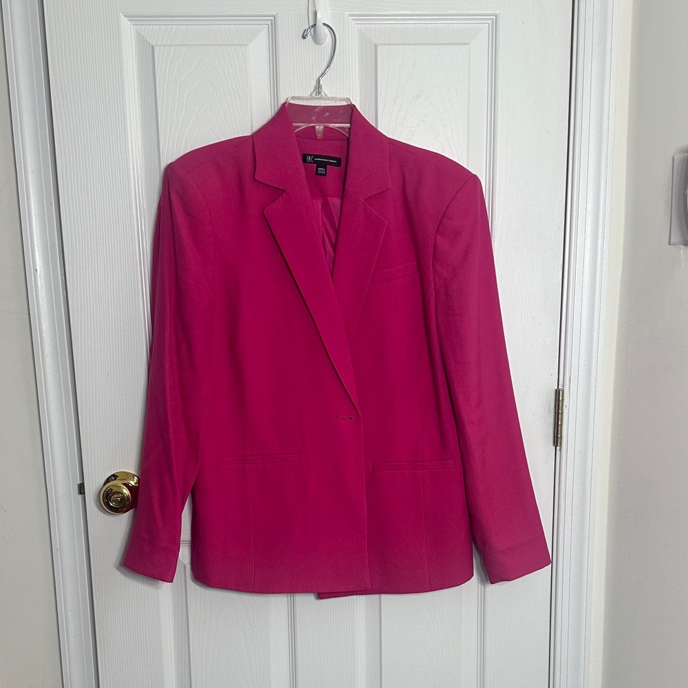 INC International Concepts Hot Pink Notch-Lapel Blazer